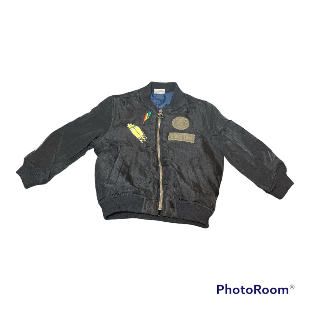 Zara | Toddler 3/4 | Bomber Jacket | Black w/ Patches